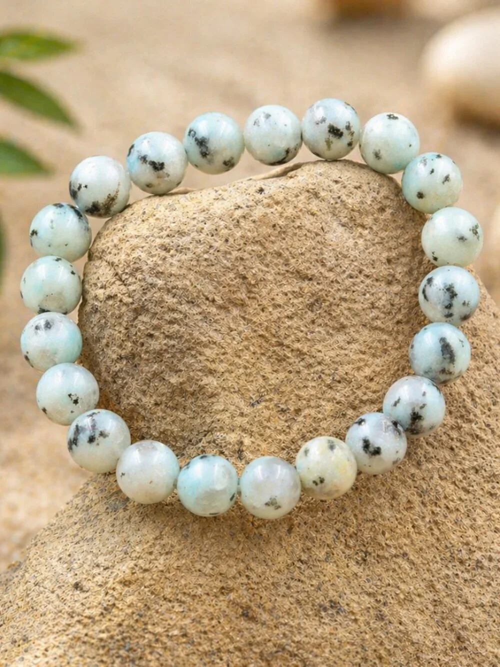 Kiwi Jasper Gemstone Bracelet | Handmade